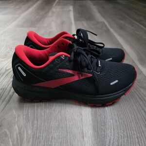 Brooks Men's Ghost 14 GTX Gore-Tex Black and Red Running Shoes Size 7